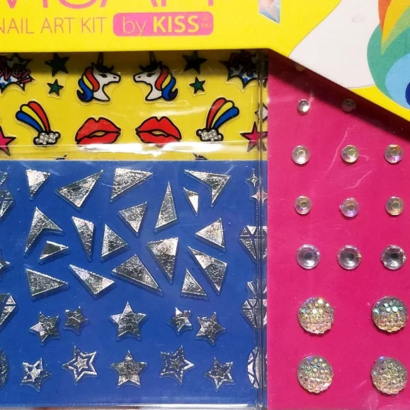 NWT MUAH What's Trending Nail Art Kit by Kiss RAINBOW UNICORN Set! - Picture 13 of 16